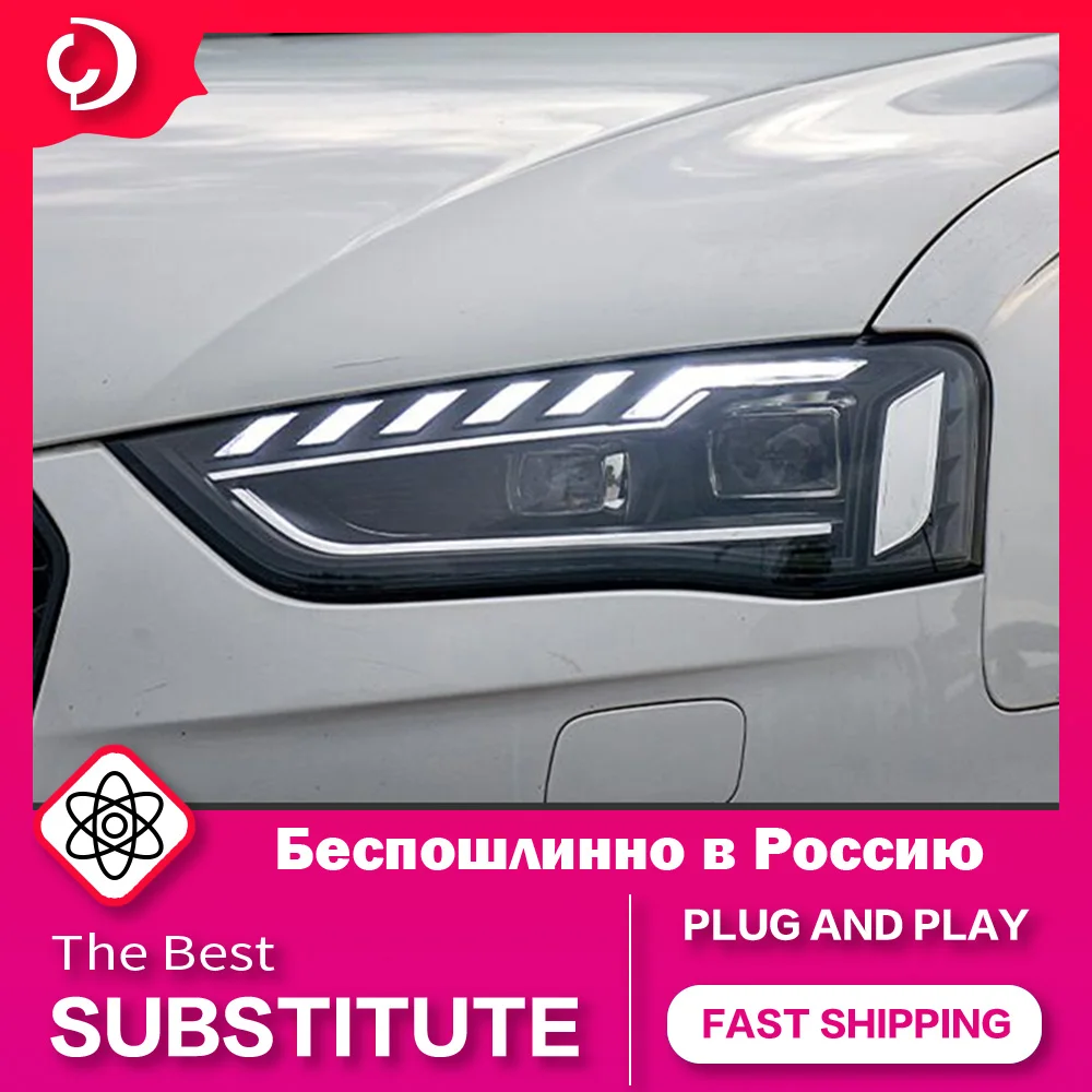 AKD Car Styling Headlights for AUDI A4 B8 2013-2016 LED Headlight DRL Head Lamp Dipped Beam Led Projector Accessories