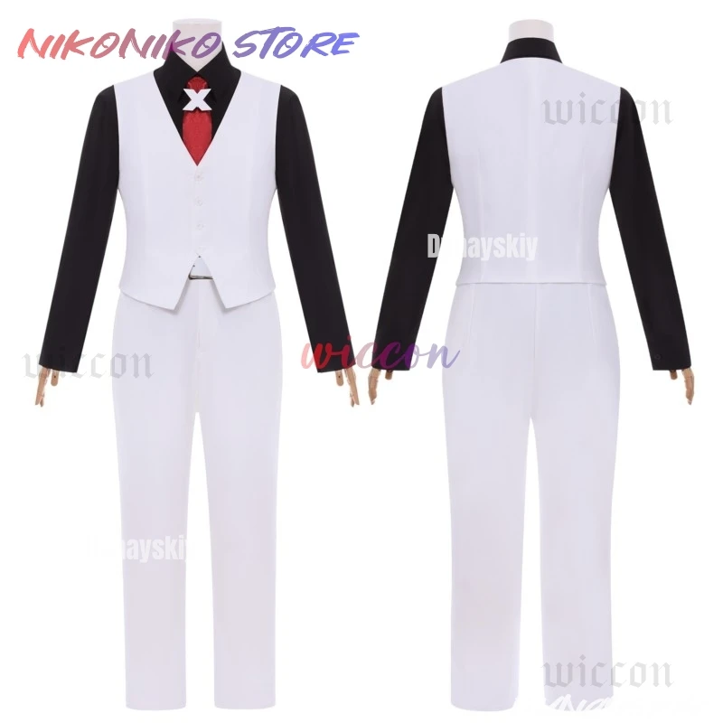 أزياء أنيمي تو بي هيرو X زي X كوسبفريه زي أنيمي الأبيض موحد نظارات كوسبريفري شعر مستعار للرجال لعب الأدوار زي حفلات الهالوين