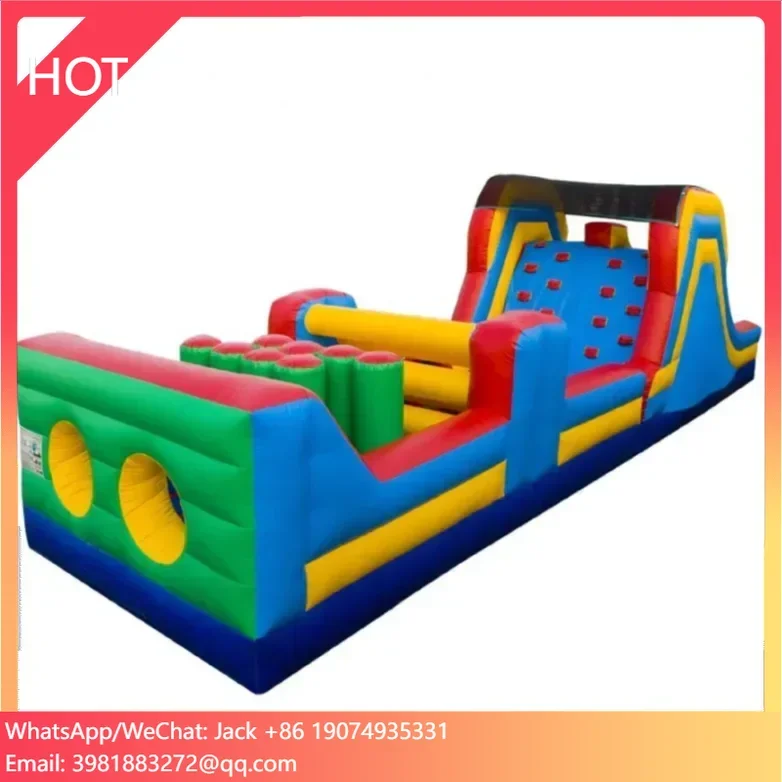 

Commercial Grade PVC Tarpaulin Inflatable Obstacle Course for Adults Kids Includes Blower Repair Accessory Indoor Outdoor Use
