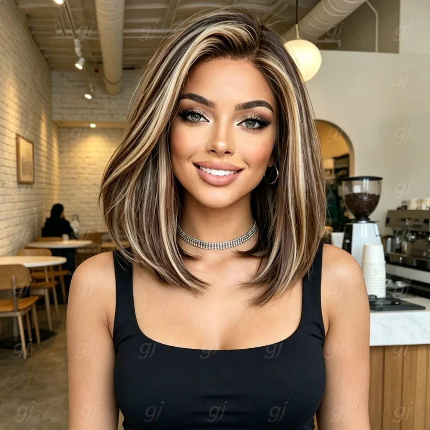 Glueless Long 16inch Highligh Blond Straight 5x5 Silk Base Jewish Human Hair Wig With Baby Hair HD Lace European Hair Preplucked