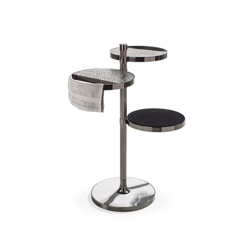 Italian Light Luxury Stainless Steel Towel Rack for Bathrooms, Homes, and Hotels with a Luxurious Floor-Standing Rotating Towel