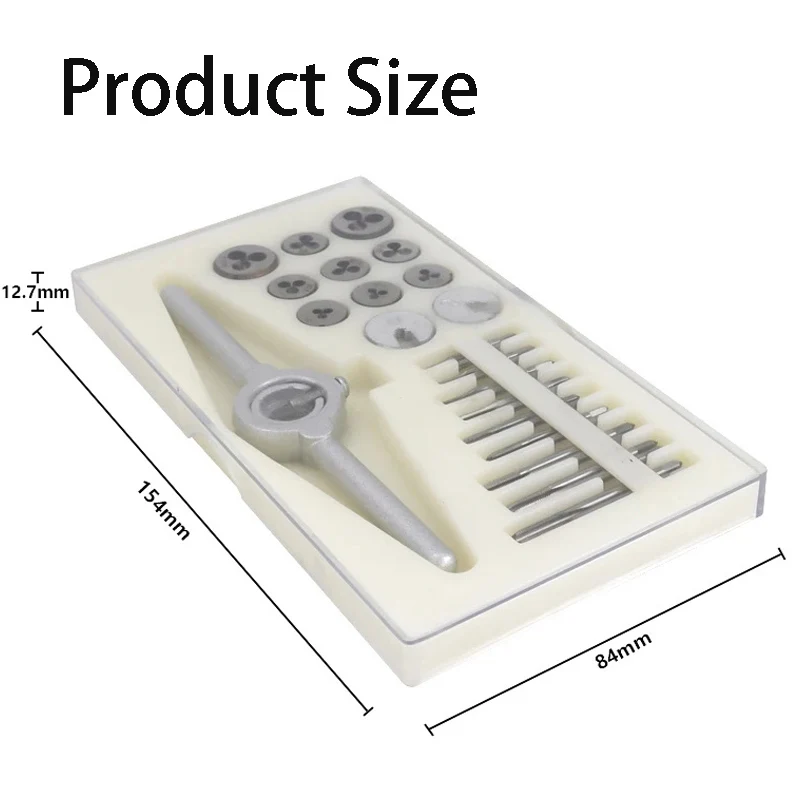 31Pcs Metric Tap Die Set M1-M2.5 Metric Tap and Die Screw Thread Plugs Taps HSS Steel Hand Screw Tap Die Wrench Set Hand Tools