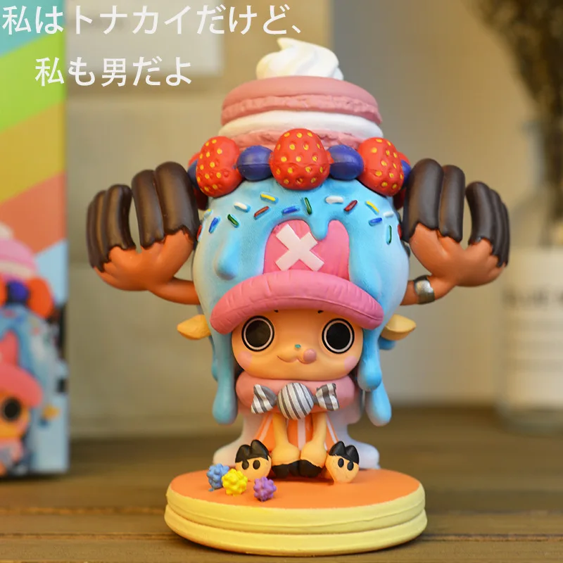 

11cm One Piece 15th Anniversary Candy Dessert Chopper Biscuit Cake Scene Decoration Box Model Figure Collectible Toys Gift