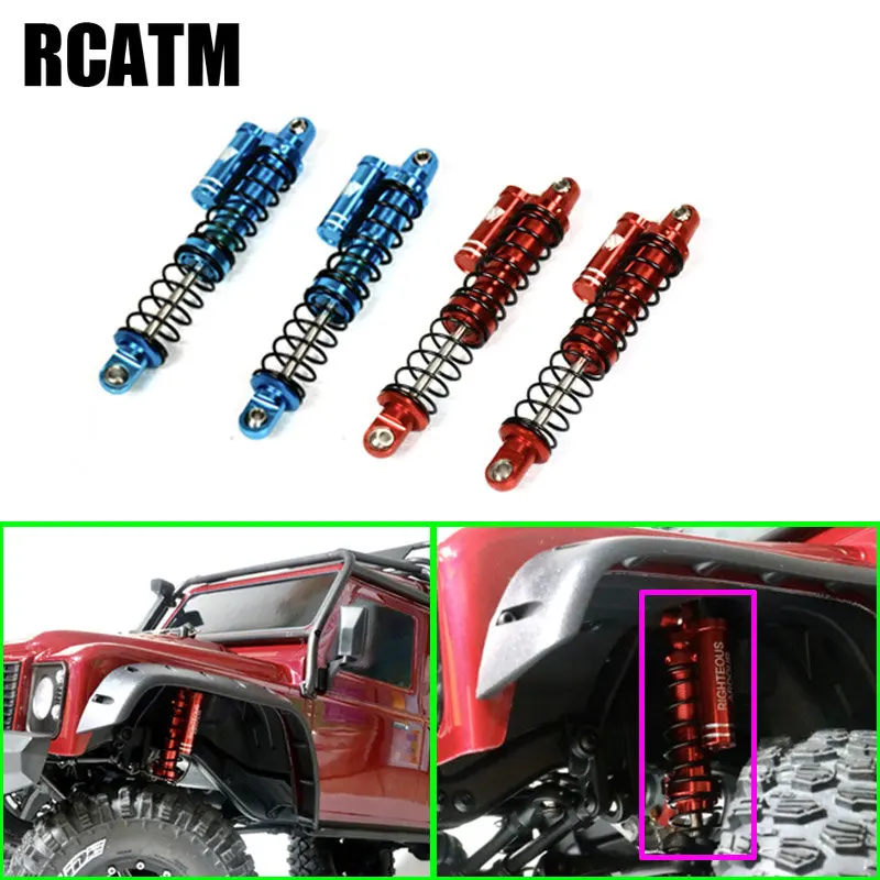 

4PCS Full Metal Oil Adjustable Red Shock Absorber for 1/10 RC Crawler Car Traxxas TRX4 Defender D90 AXIAL SCX10 RC4WD Diy Parts