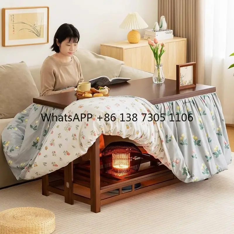 

Solid wood rectangular fire rack 1.5 meters foldable multi-functional heating kang table 1.2 meters fire table household
