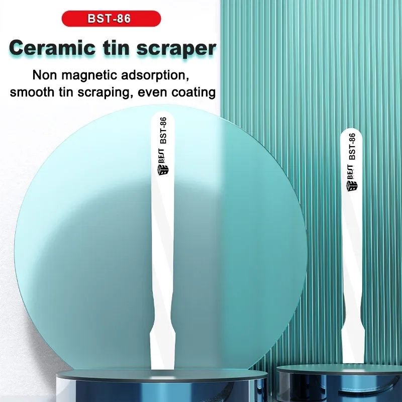 BST-86 Non-magnetic Ceramic Tin Scraper for Mobile Phone Repair Motherboard BGA Solder Scraping Glue Adhesive Removal Prying