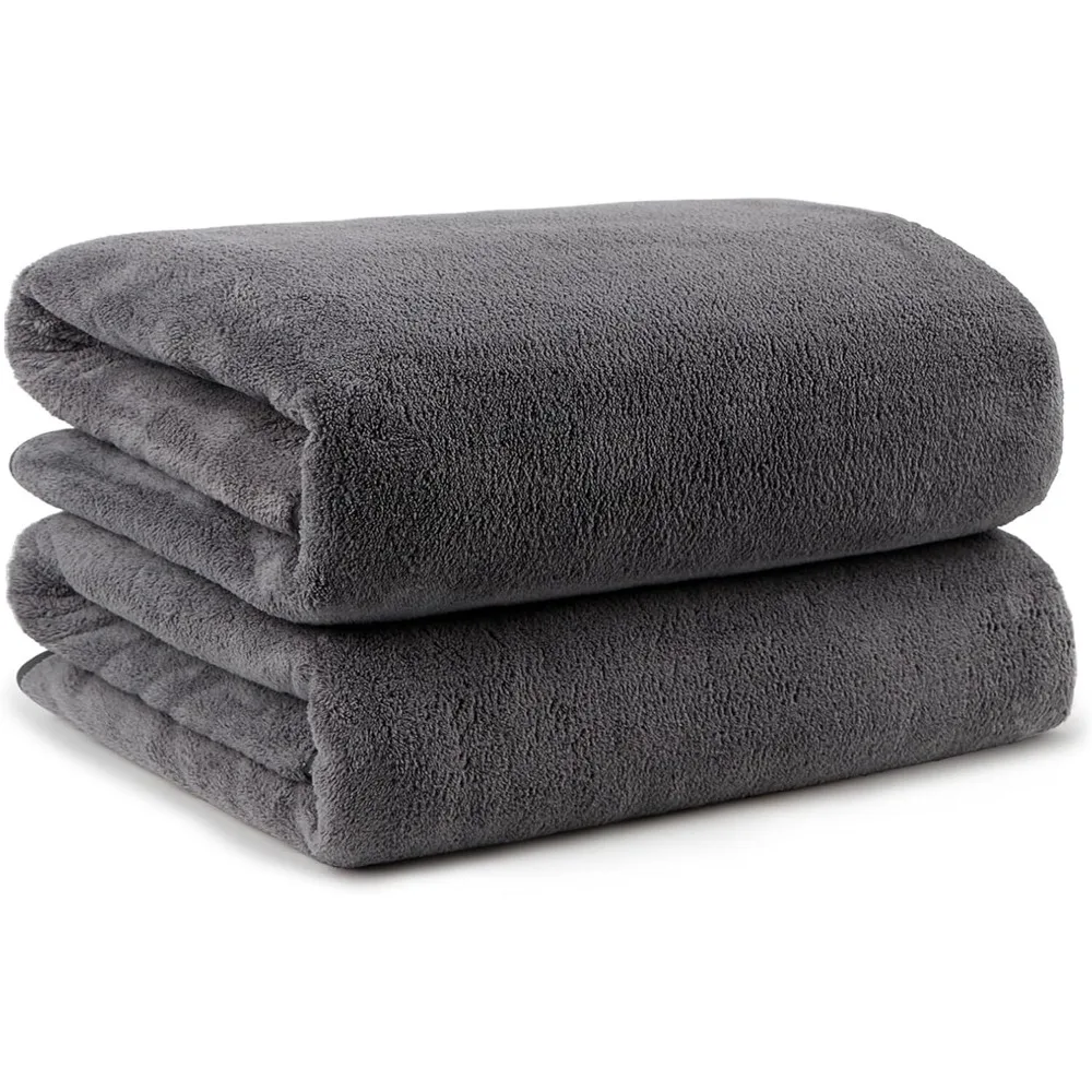 

Pack of 2 Ultra Soft Quick Dry Microfiber Bath Towels Large Size Highly Absorbent for Body Sport Yoga Spa Fitness Grey