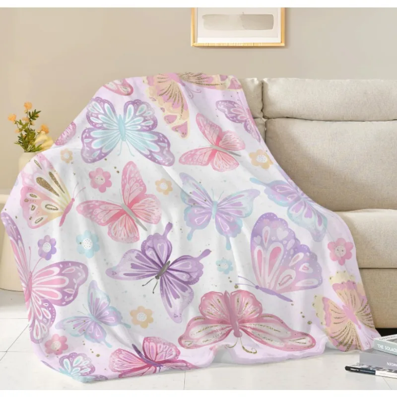 

Одеяло с бабочкой для женщин и девочек, мягкое и удобное розовое одеяло с бабочкой для детей и взрослых, кровать