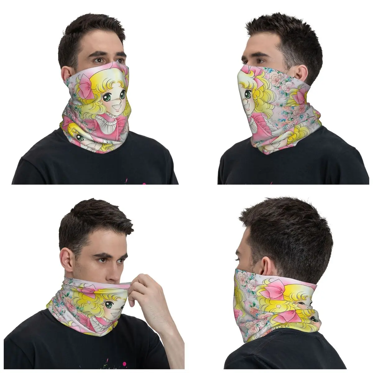 Candy Candy Bandana Neck Gaiter Windproof Face Scarf Cover Men Women Anime Manga Headband Tube Balaclava