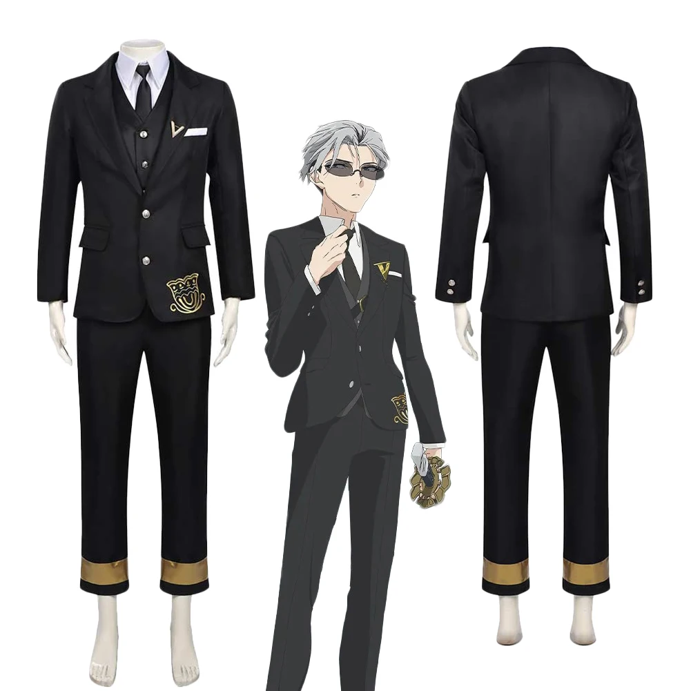 

Disguise Kangetsu Tocho Costume Shunkashuutou Daikousha Haru no Mai Cosplay Black Suit Uniform Outfits Halloween Carnival Men