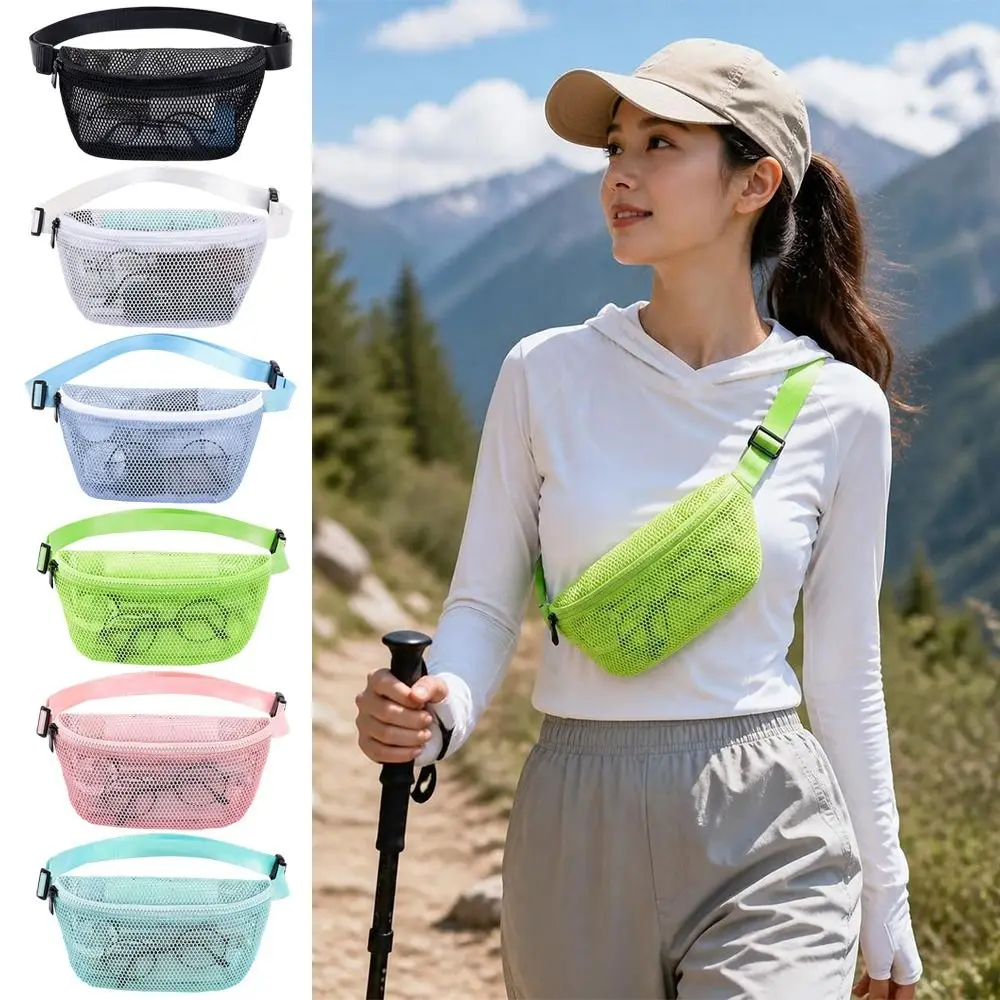 Nylon Sport Chest Bag Multi Pockets Lightweight Crossbody Bag Large Capacity Adjustable Strap Outdoor Sling Bag Sports Fitness