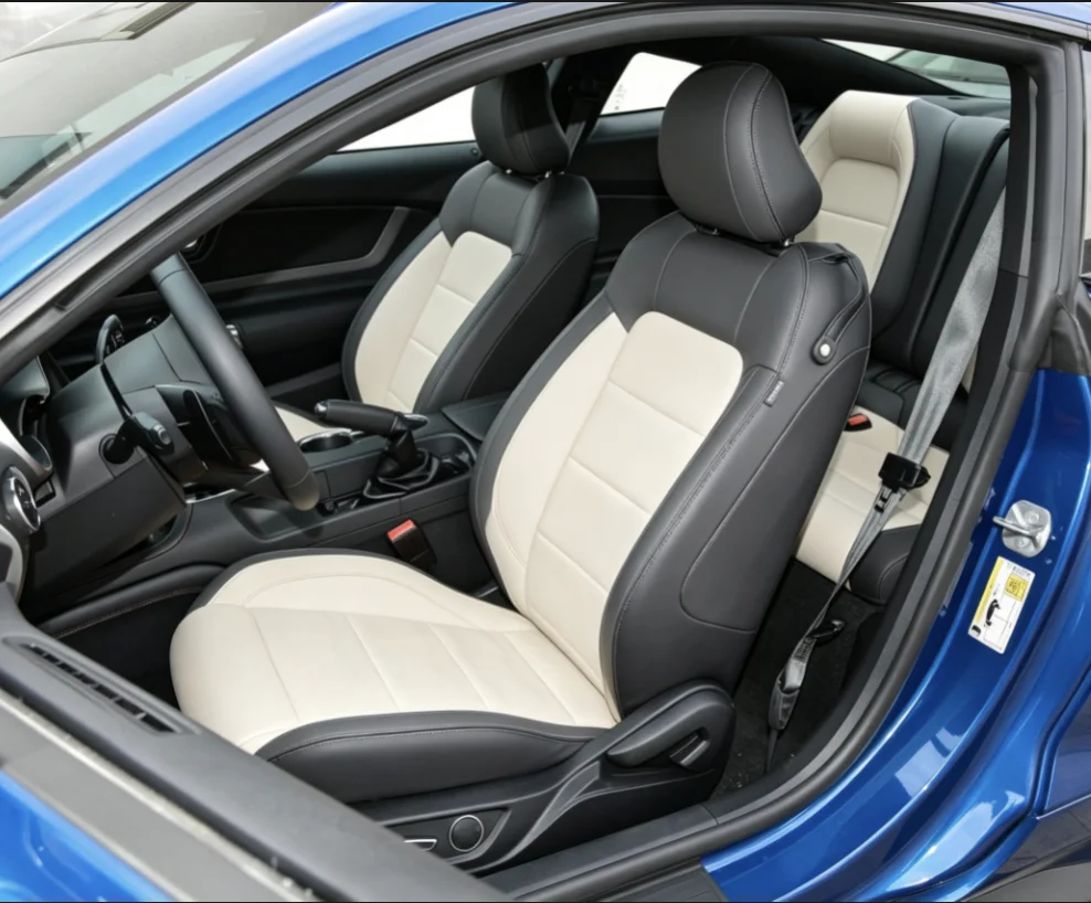 Für Mustang GT 2015~2022 Maßgefertigte Autositzbezüge Luxuriöses Nappaleder 100% Passgenau Innenraumzubehör 360 ° Vollständige Abdeckung – Detail 9