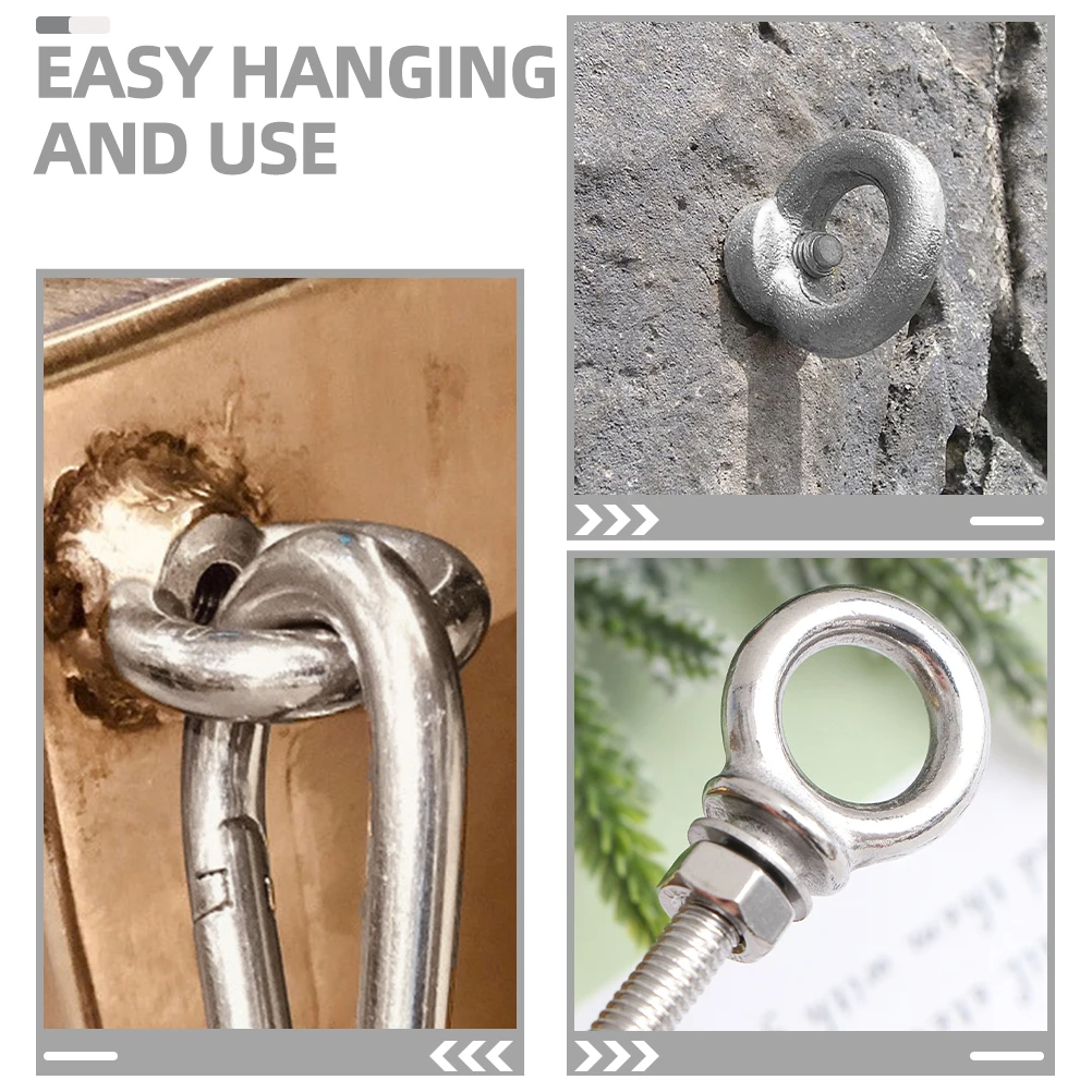 

Eye Bolt Stainless Steel Hoist Bolts Screw Heavy Duty Hook for Lifting Ring Threaded Eyebolts