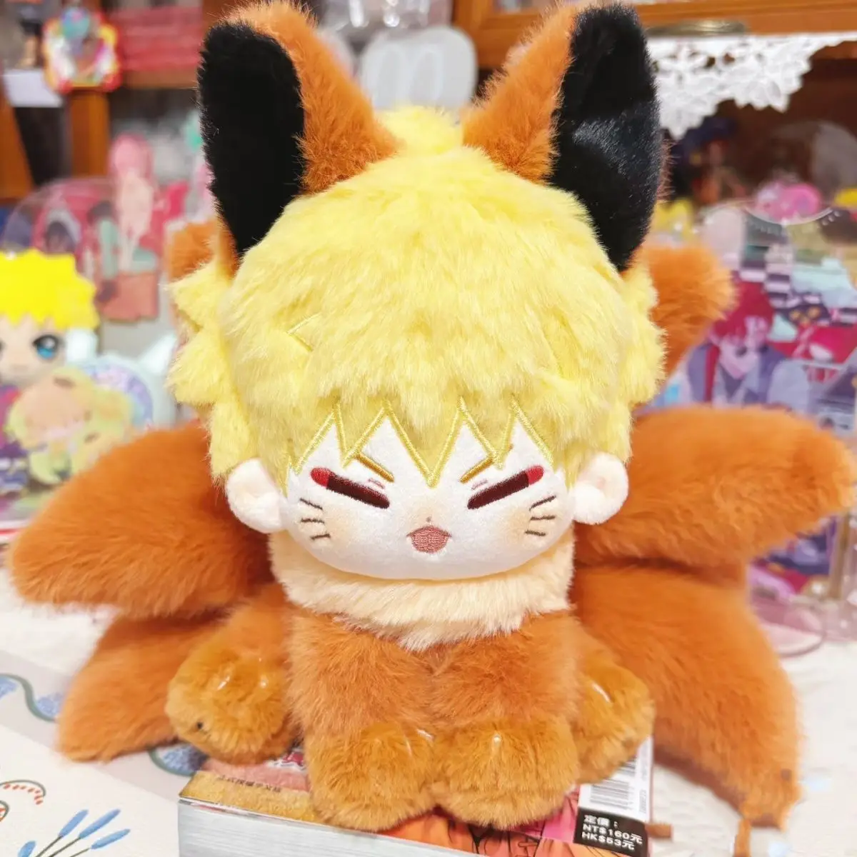 Cos 20Cm Naruto Uzumaki Naruto Attribute Naruto Fox Beaver Sitting Body Anime Surrounding Character Naruto Cotton Doll Toys Gift