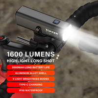 TOAGER 1600LM Bike Light Front Lamp TypeC Rechargeable LED 21700 5000mAh Bicycle Light Waterproof Headlight Bike Accessories