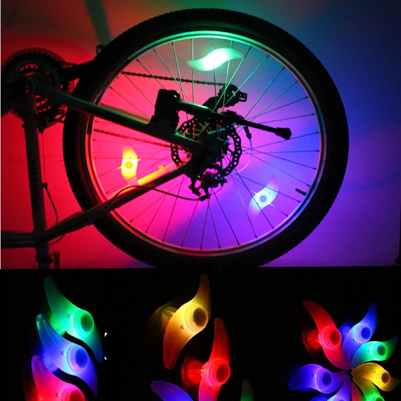 20 pcs/Lot Silicone LEDs Bicycle Spoke Lights Front Rear Wheel Spokes Safety Bicycle Bike  Flash bikes Light Lamp