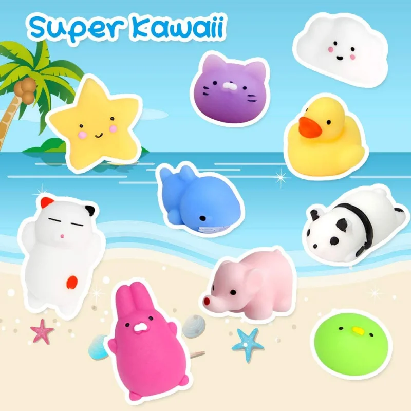 30pcs Rising Mochi Squishies Kawaii  Abreact Soft Sticky Anima Squishy Toys For Kids Antistress Ball Squeeze Party Gift