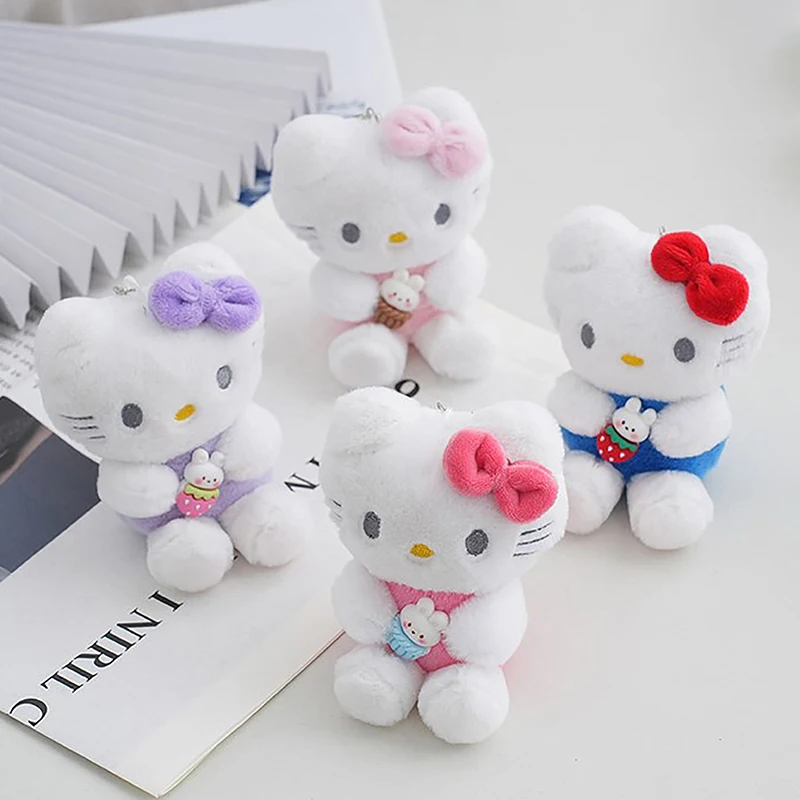 Hello Kitty Pluche Sleutelhanger Hanger Sanrio 12Cm Kawaii Gevulde Cartoon Anime Figuren Pop Meisje Verjaardagscadeaus Voor Kinderen