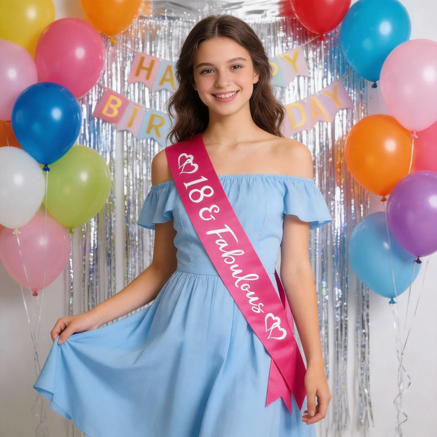 1PC Blush Pink 18th Birthday Sash Gift for Women 80th Birthday Party Decorations Supplies Photo Booth Prop view 3