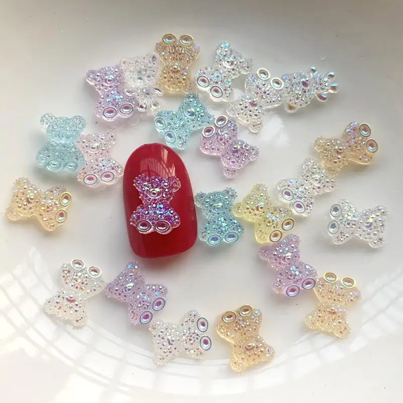 50pcs Little bear jewelry accessories resin Rhinestones Making DIY Scrapbook crafts Nail Art Design  diamonds for nails