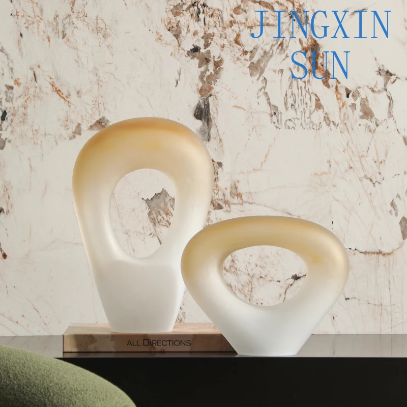 Unique Modern Art Design Circle Exhibits Handmade Glass Home Living Room Display Decorations