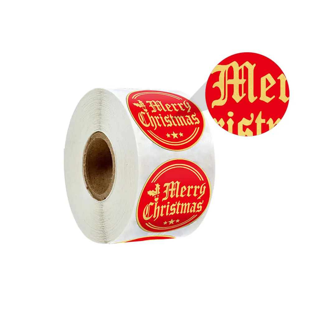 

2 Rolls Self Adhesive Stickers Gift Tags Red Color Removable Wrapping Labels Christmas Decorations Name Tags