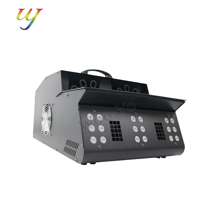 1200 واط آلة فقاعة الدخان DMX DJ عجلة مزدوجة LED آلة الضباب فقاعة المرحلة DMX آلة الضباب فقاعة لحفل الزفاف