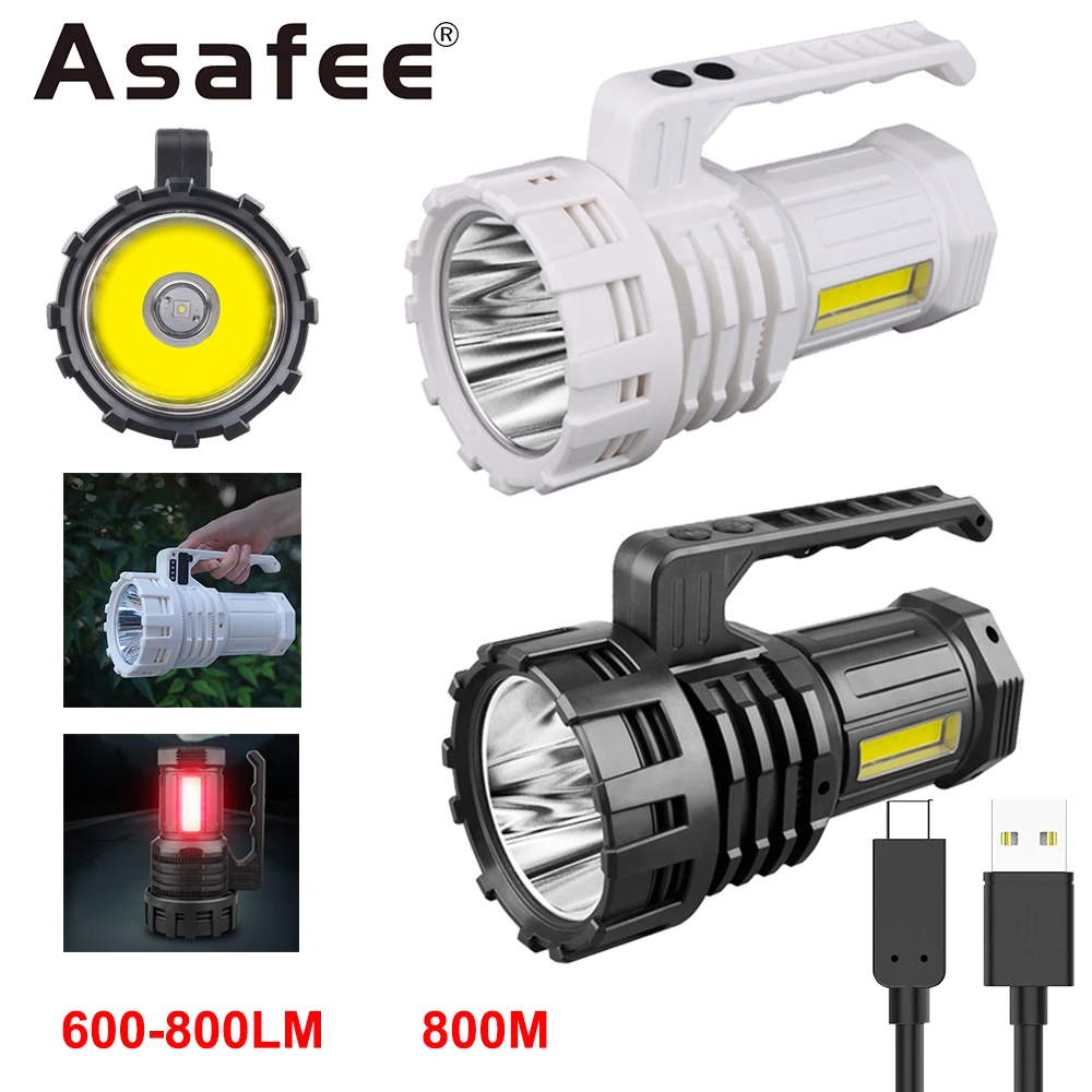 

Asafee YJ-C03 Прожектор высокой мощности Ультра фонарик Портативная лампа 800 м Диапазон перезаряжаемой поддержки Выходной точечный рабочий свет для кемпинга