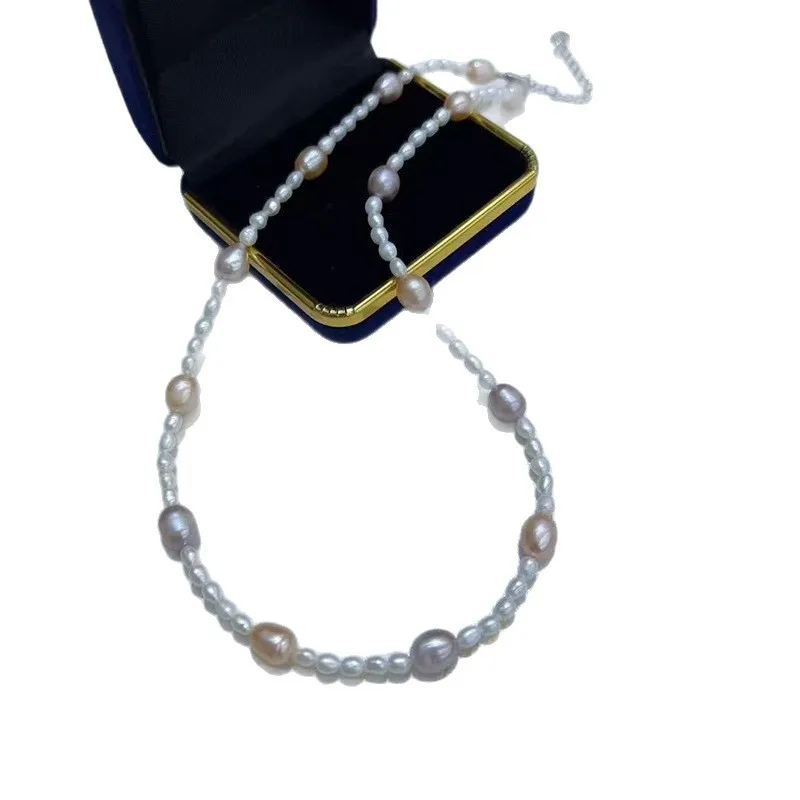 Mother's Day Gift Freshwater Pearl Necklace 925 Sterling Silver Pearl-Like Light Luxury Necklace