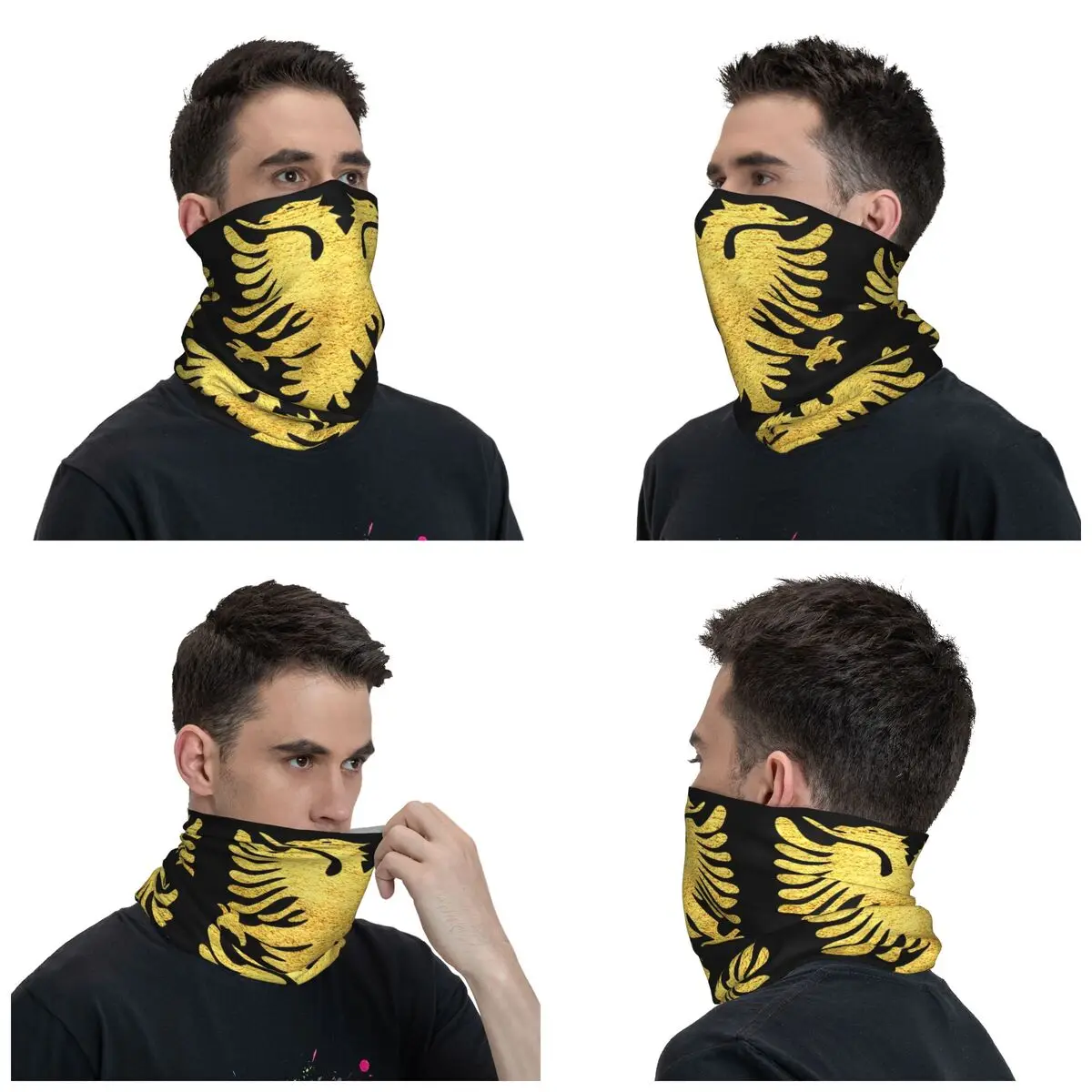 Albanian Flag Albania Bandana Neck Cover Printed Balaclavas Mask Scarf Warm Cycling Outdoor Sports for Men Women Adult Windproof