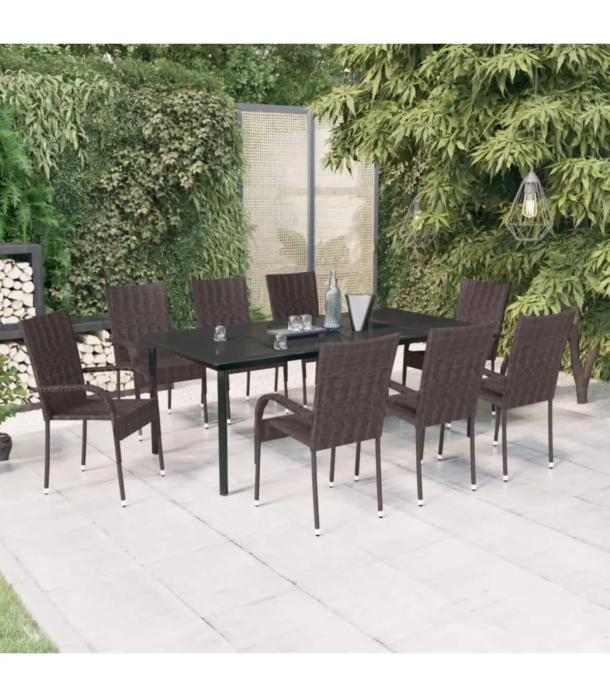 Garden sets Garden Garden set black and brown 9 pieces