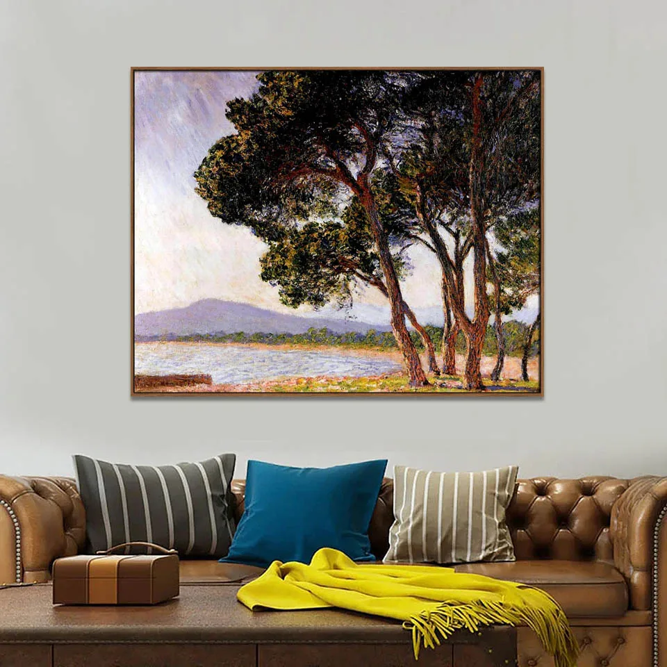 Beach in Juan-les-Pins by Claude Monet Landscape painting on canvas hand painted Wall art for living room Modern home decoration