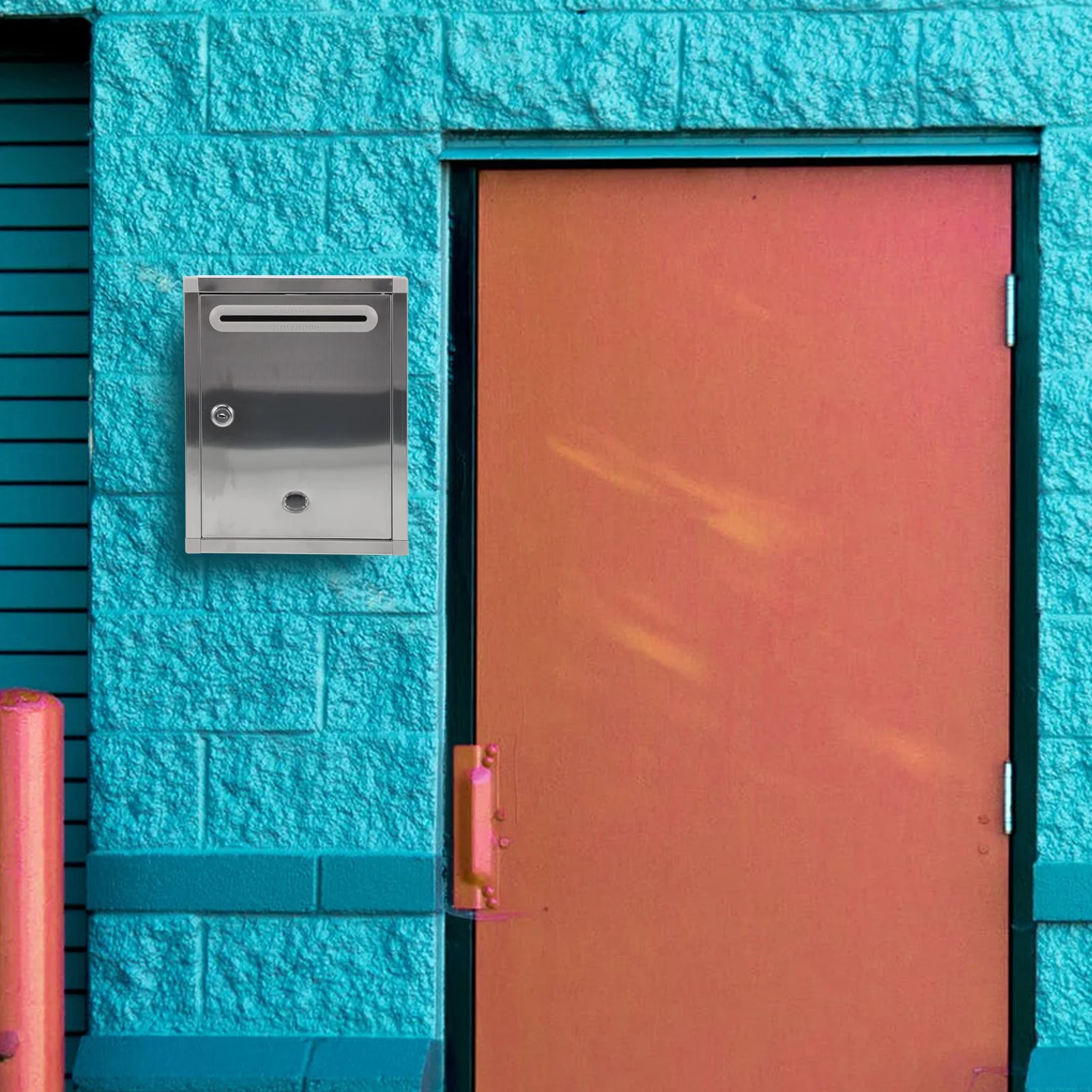 

1 шт., почтовый ящик из нержавеющей стали, нержавеющий настенный почтовый ящик, прочный креативный почтовый ящик для домашней двери, наружного использования