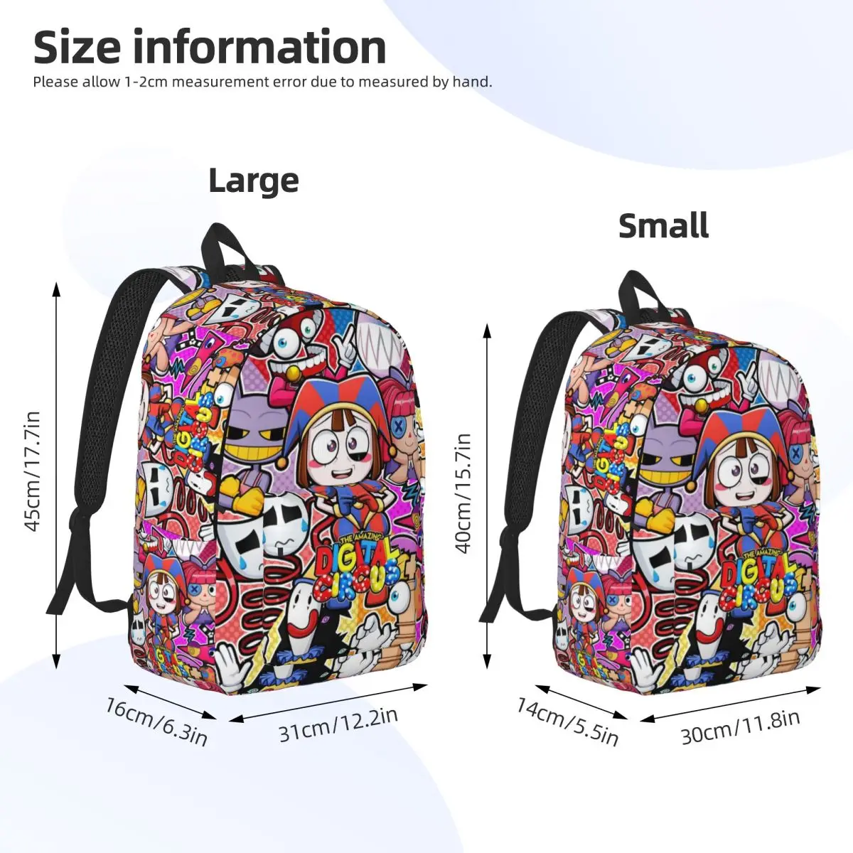 The Amazing Digital Circus Fanart Backpack for Men Women Casual Student Work Daypack Laptop Computer Shoulder Bag Outdoor