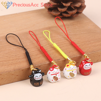 Cartoon Bell Japanese Lucky Cat Cartoon Bell Lucky Copper Bell Mobile Phone Pendant Key Chain Girls Bag Accessory