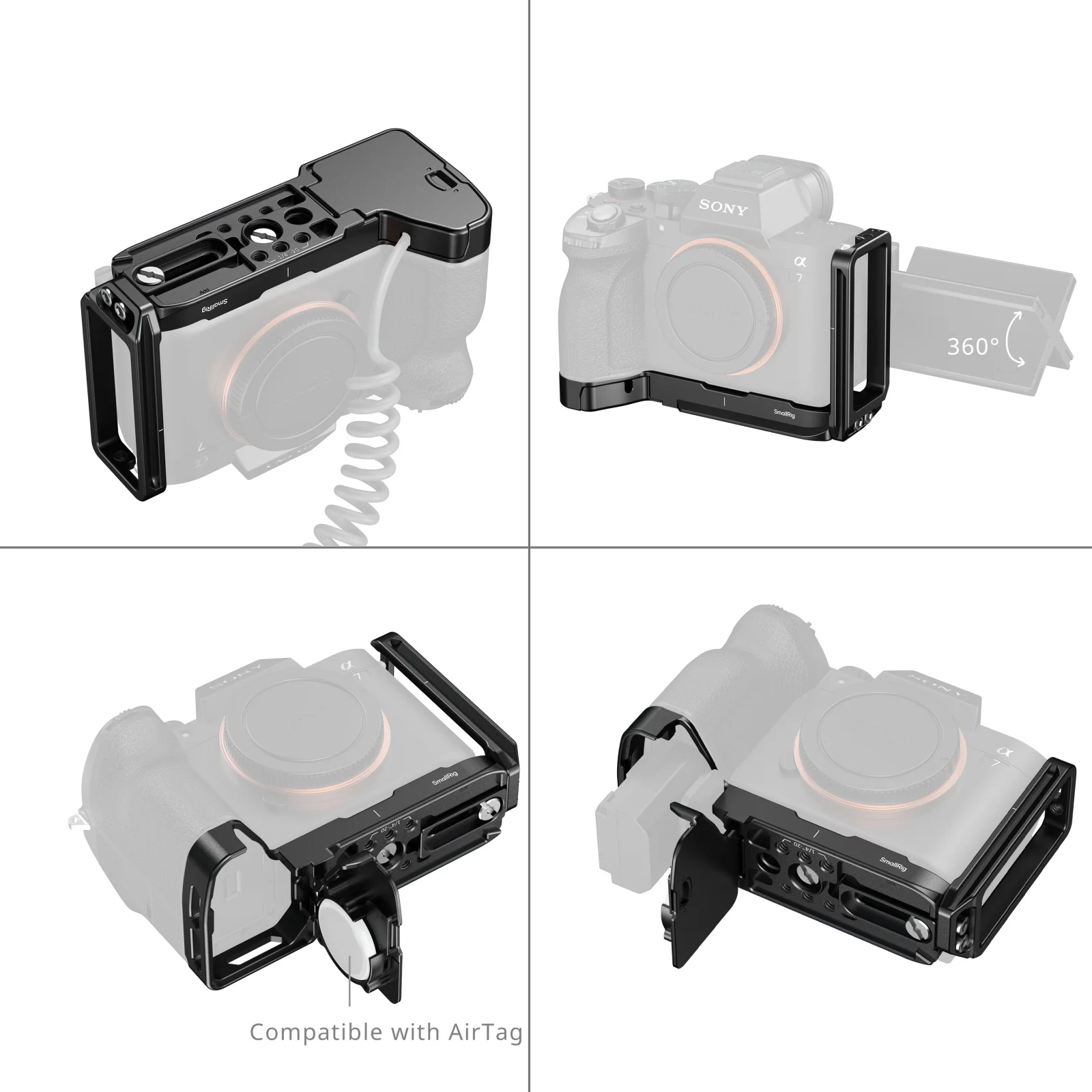 SmallRig 6034 A7 V L型マウントプレート（AirTagスロット付き）ソニー
