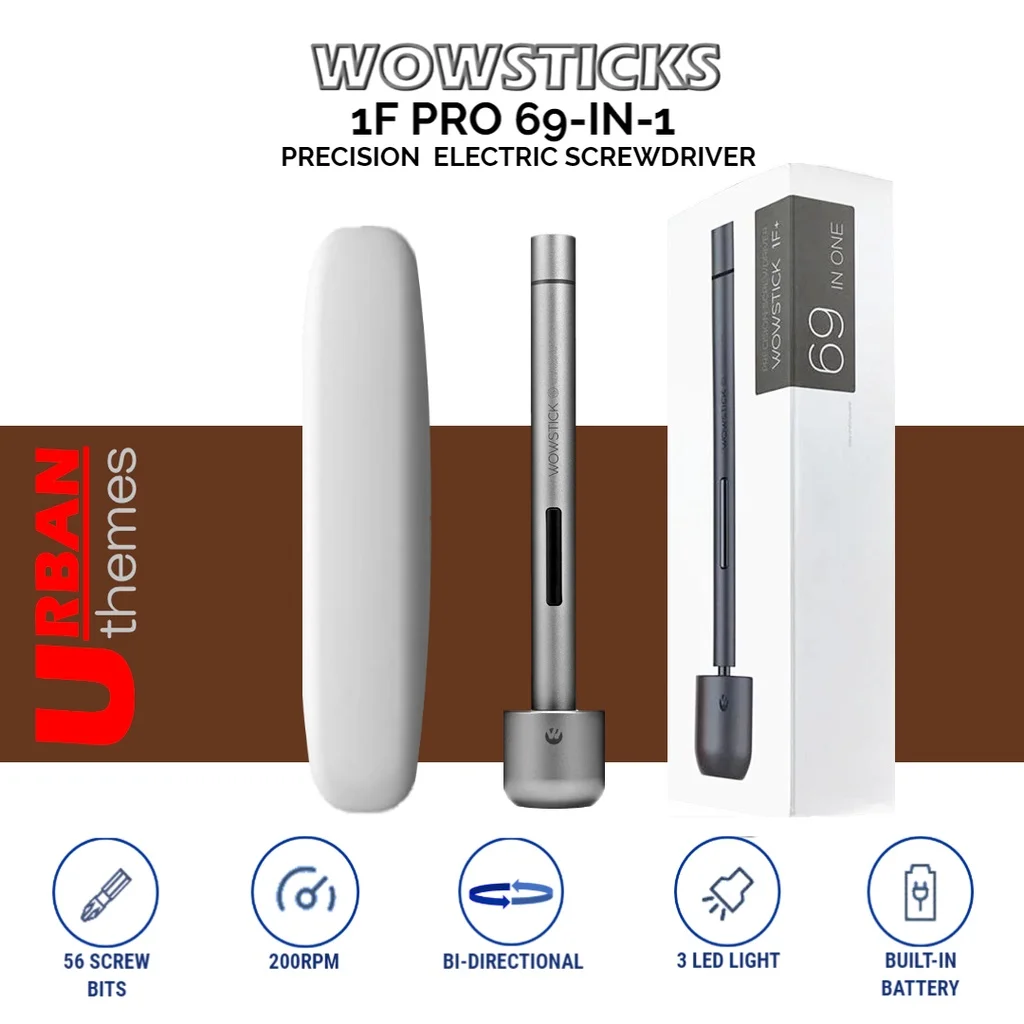 Wowstick 1F Mini Electric Screwdriver Cordless Alloy Body 3 LED Light Lithium Battery Power for Mobile Camera Phone Repair Tools