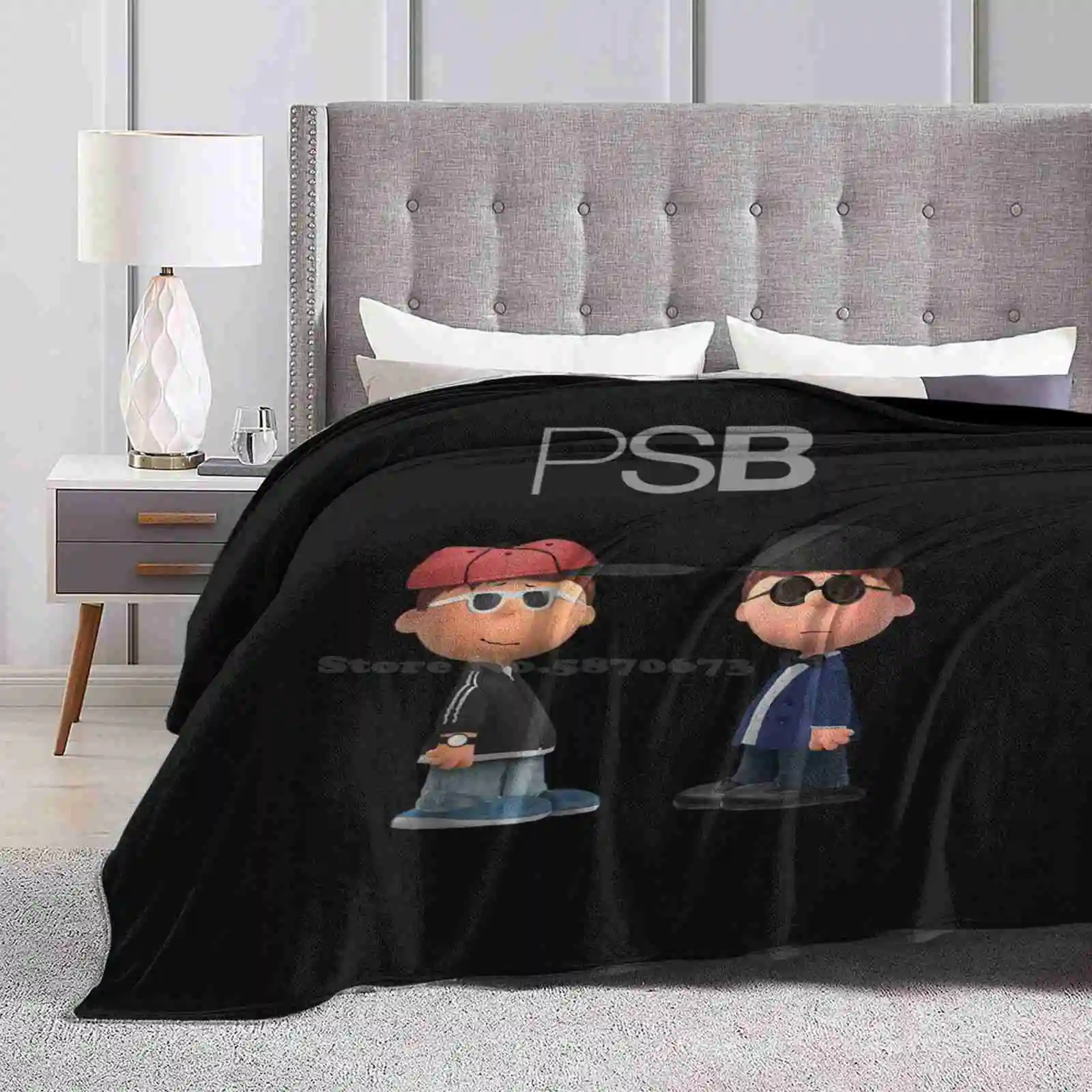 Cartoon Psb Best Selling Room Household Flannel Blanket Psb Eighties Pet Synthpop Shop Retro 1980S Boys