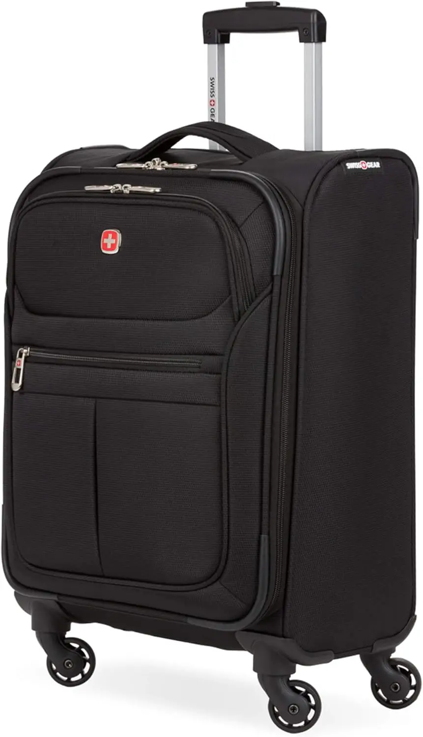 4010 Softside Luggage with Spinner Wheels, Black, 3-Piece Set