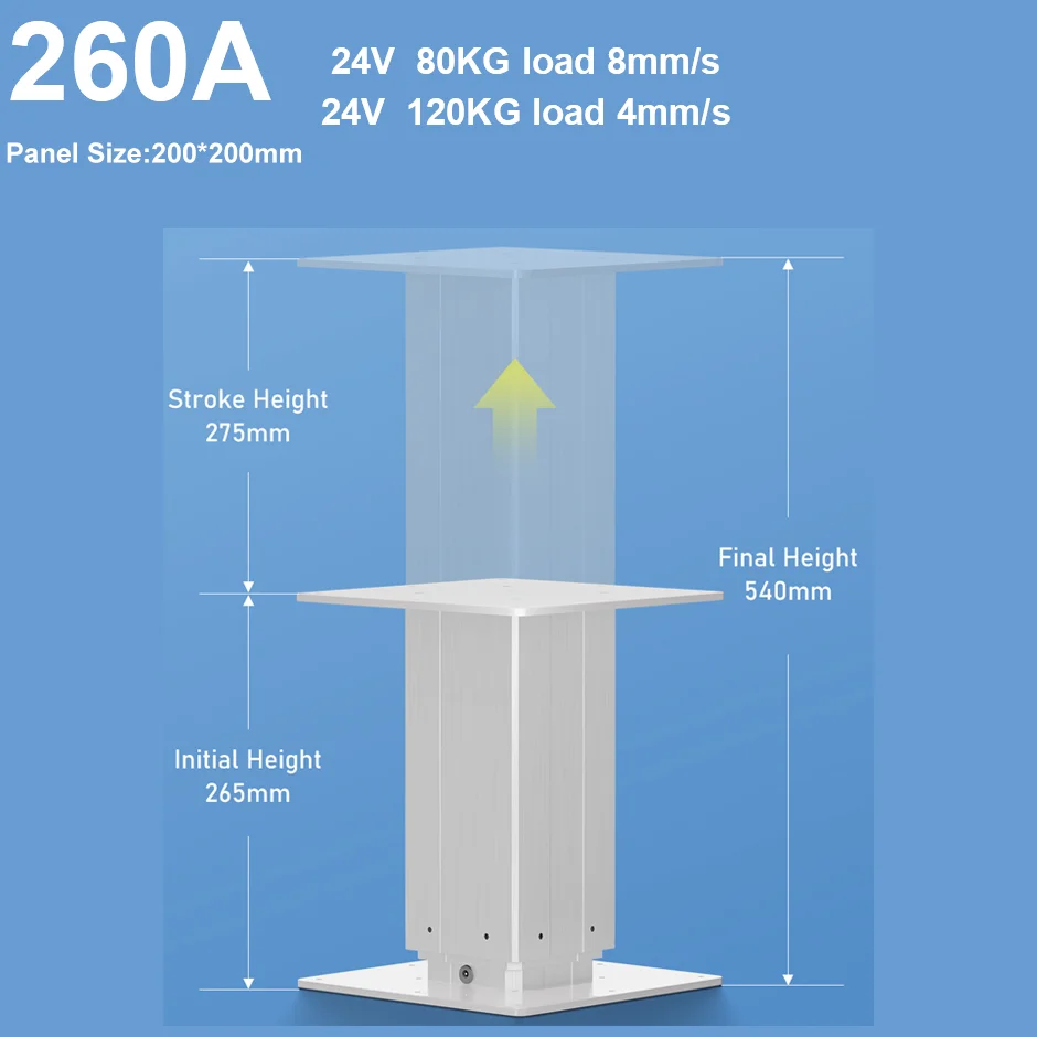 Colonna di sollevamento elettrica 24V 120KG 100KG carico TATAMI piattaforma di sollevamento verticale Desktop Smart APP Control