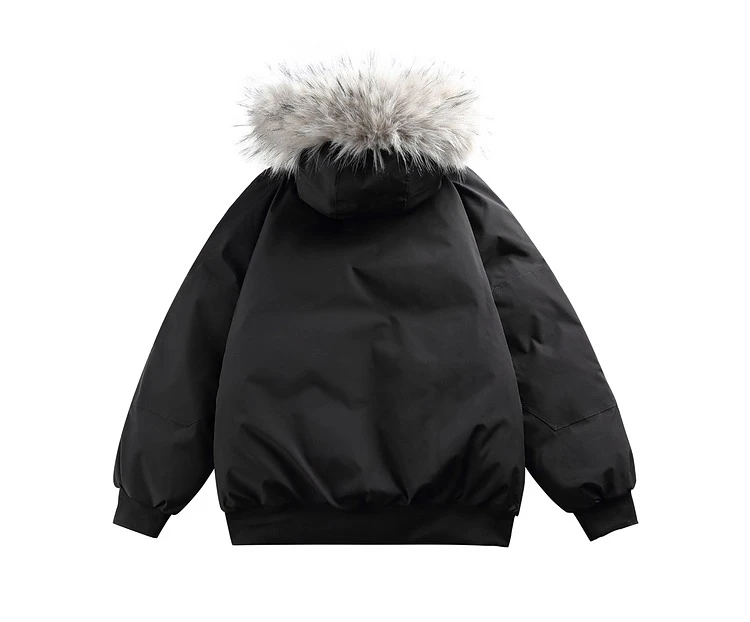 Winter Men's Multi-Pocket Patchwork Black Hooded Cotton Jacket American Style Thickened Gray Apricot Casual Parka Cotton Coat