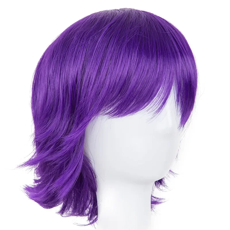 

Short Purple Wig Synthetic Heat Resistant Fiber Wavy Hair Women Ladies' Costume Cartoon Role Cos-play Female Hairpiece