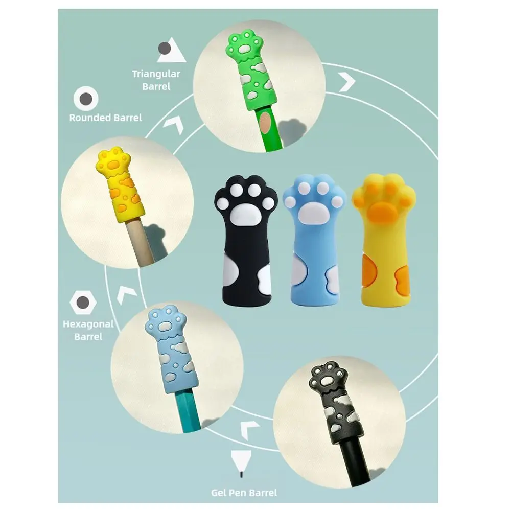 متعددة الوظائف لينة غطاء قلم من السيليكون متعدد الألوان القط مخلب قلم رصاص القبعات العالية مضغ أقلام رصاص موسع مكتب المدرسة