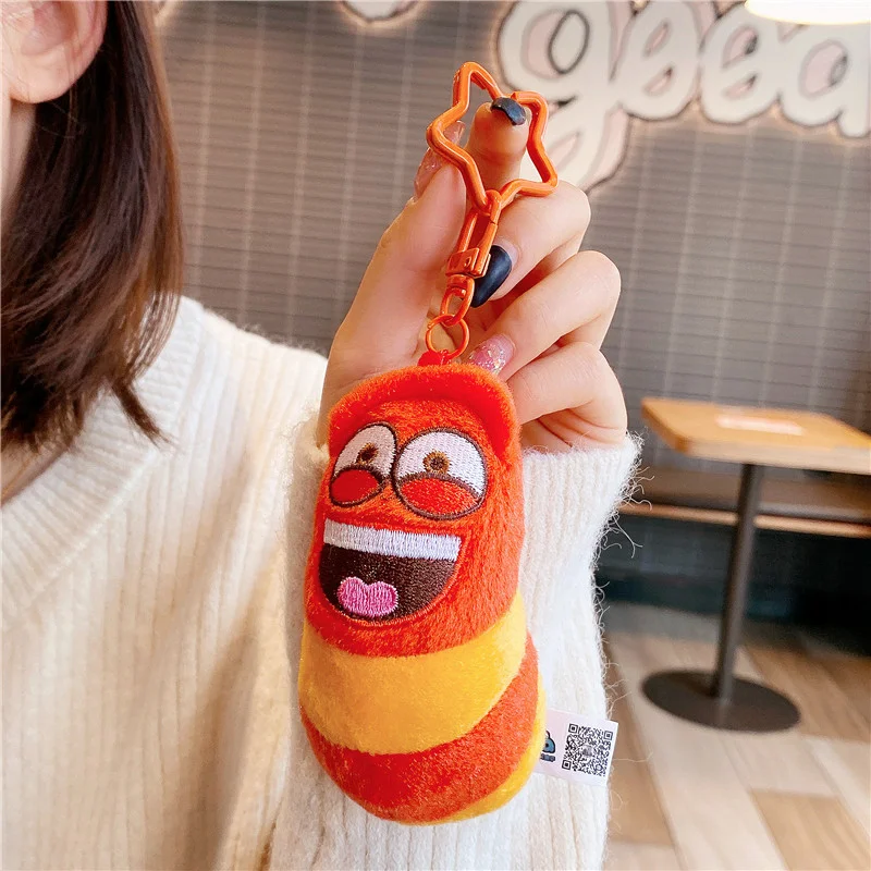 Porte-clés bande dessinée Anime amusant insecte limace porte-clés créatif larve jouets en peluche dessin animé Candice Guo poupée en peluche pour fille enfant bébé