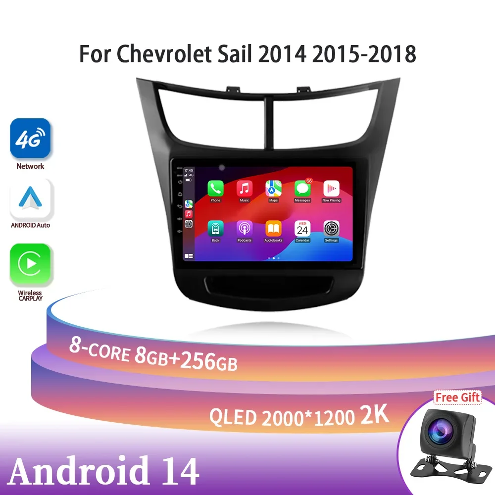 

Android 14 For Chevrolet Sail 2014-2018 Screen Head Unit Car Radio Multimedia Navigation 4G Wireless Carplay Stereo 2DIN GPS