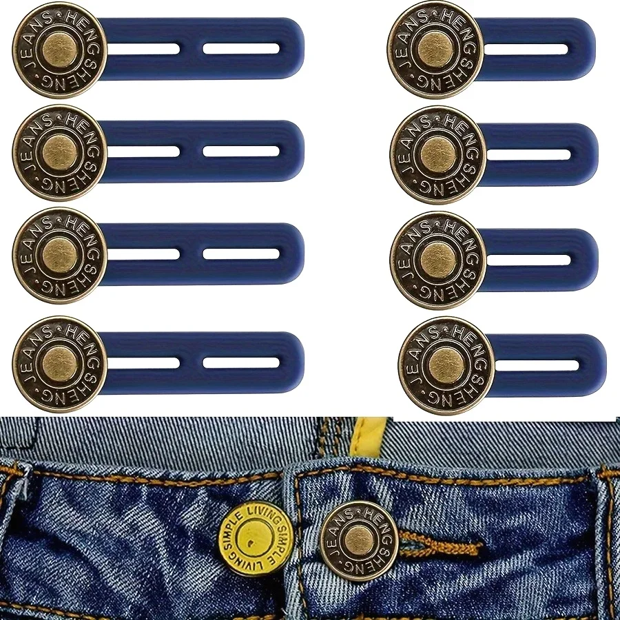 8-piece adjustable denim waist extender seamless denim buckle extender | Detachable Buttons/Universal Fasteners/Portable Buttons