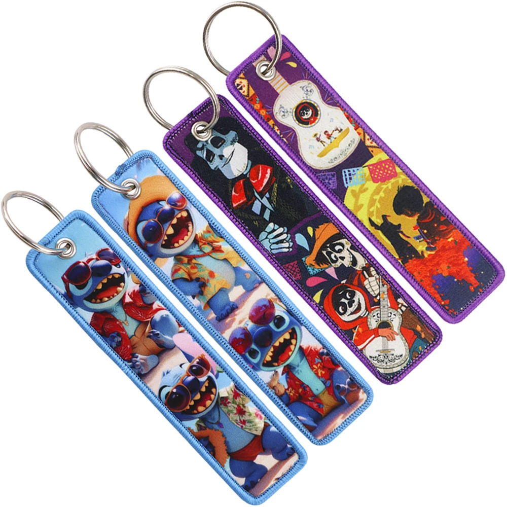 Cute Figures Keychain for Cars Backpack Key Holders Fashion Embroidery Keyrings Key Tag Jet Tag Accessories 1pcs