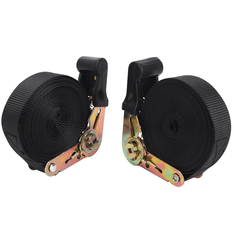 2er-Pack 20 Fuß Ratschen-Bindegurte, 6 m x 25 mm, endloser Ratschenriemen, robuster Nockenschnallenriemen für Motorräder, Autos