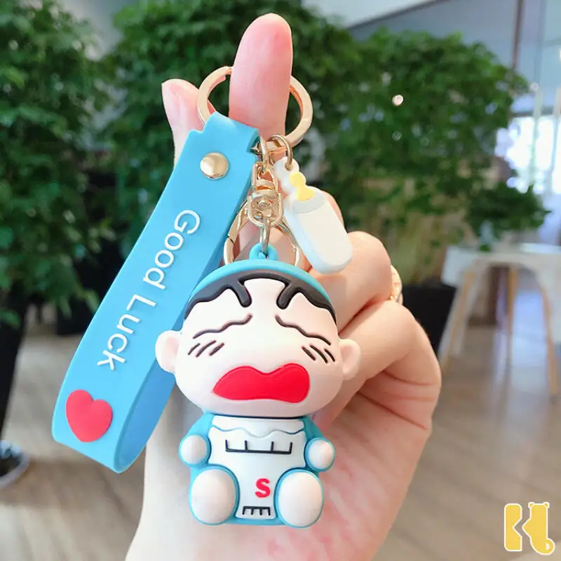 Crayon Shinchan Anime Figure Keychain Cute Cartoon Character Pendant Bag Decor Accessory Gift for Fans Collection Ornament