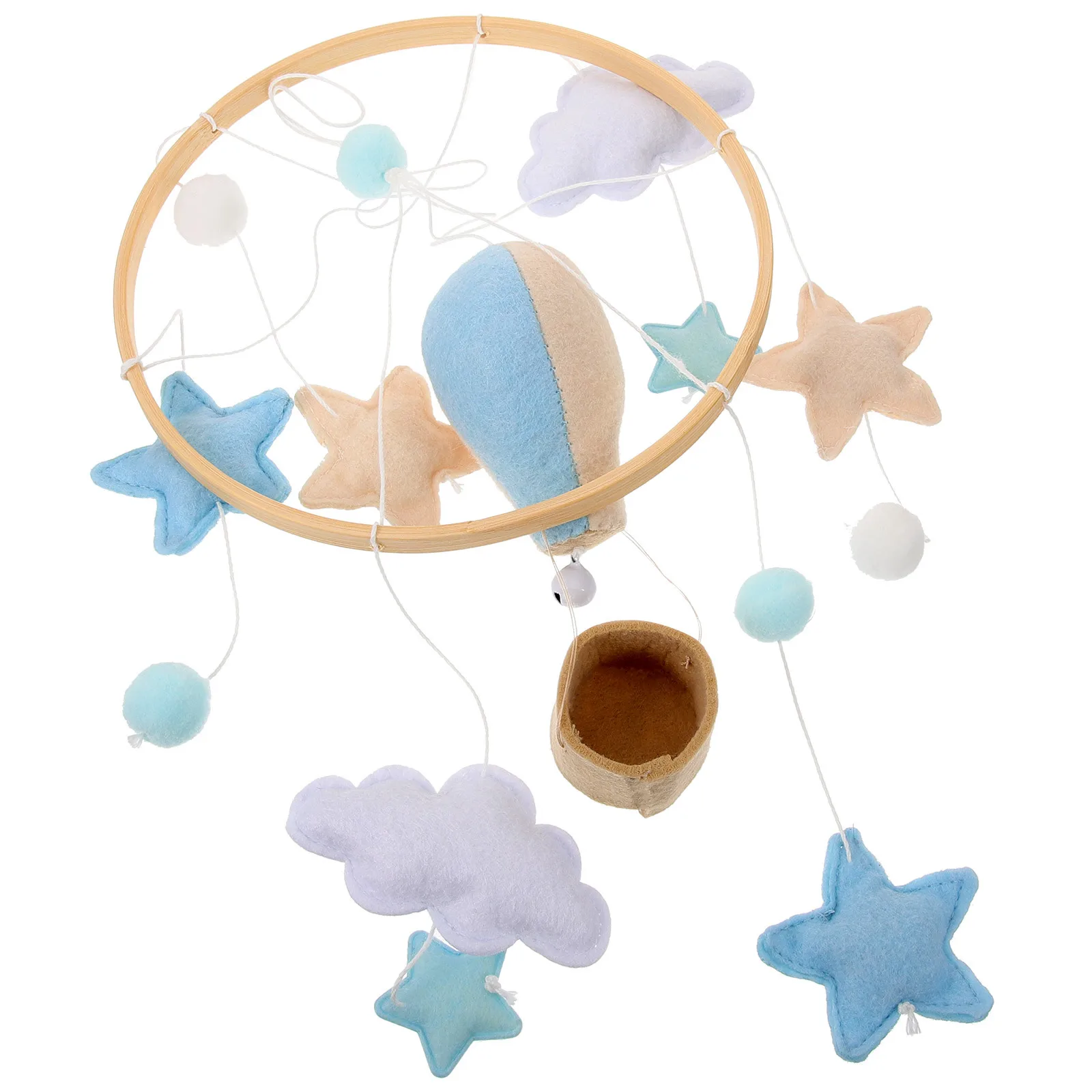 Hot Air Balloon Crib Mobile Baby Nursery Hanging Decoration Felt Balls Crib Hanging Decorations Pendant Bed For Girls